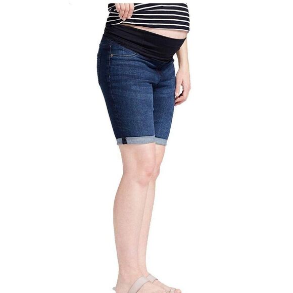 Isabel Maternity Mid Rise Jean shorts 0 - Picture 3 of 9
